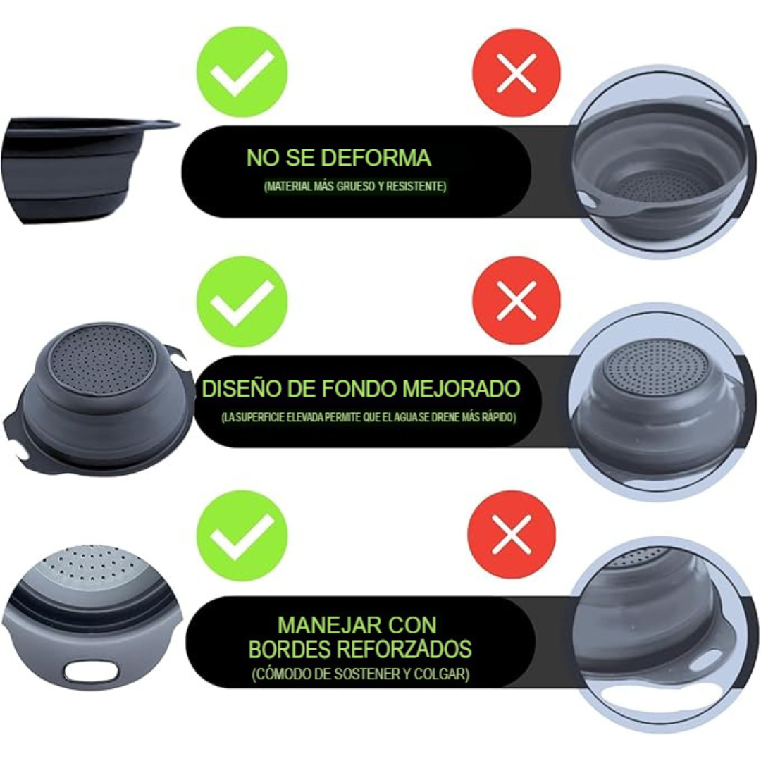 Colador Gris Retráctil