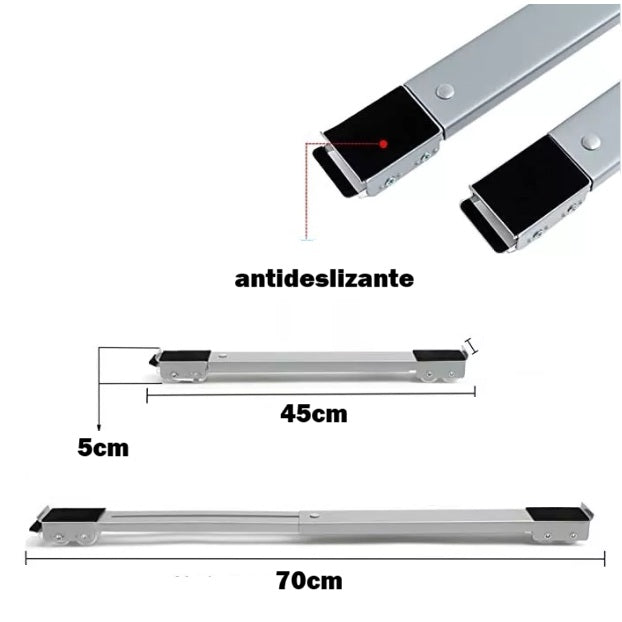 Soporte base ajustable para elevación de electrodomésticos