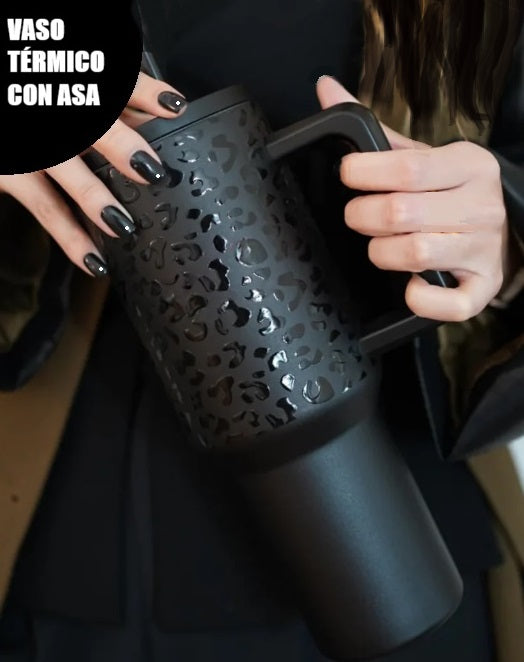 Vaso Térmico Animal Print Negro 1200ml