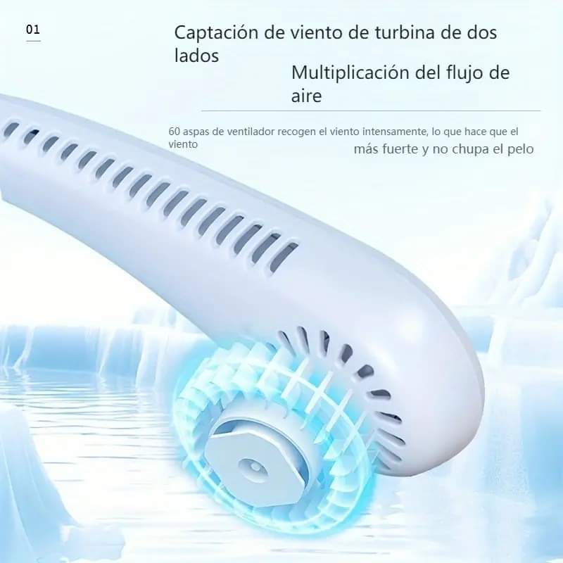 Ventilador de Cuello Portátil Recargable