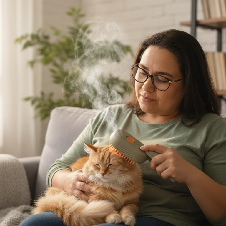 Cepillo Vapor 3 en 1. Todo Lo Que Necesitas Para Tu Mascota! 🐱🐶