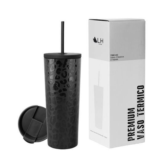 Vaso Térmico Animal Print Negro 700ml