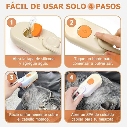 Cepillo Vapor 3 en 1. Todo Lo Que Necesitas Para Tu Mascota! 🐱🐶