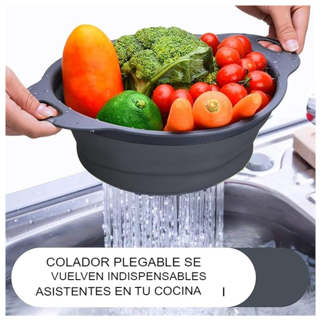 Colador Gris Retráctil