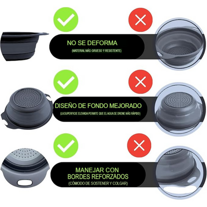 Colador Gris Retráctil