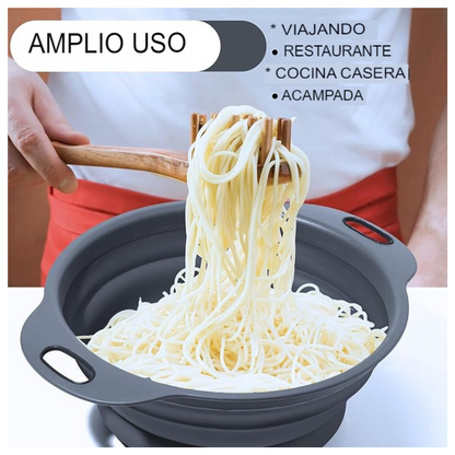 Colador Gris Retráctil