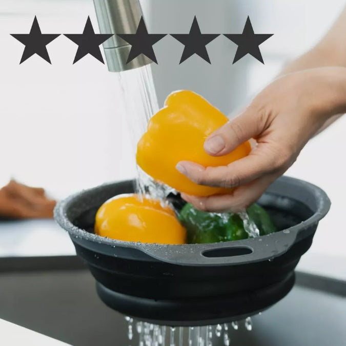 Colador Gris Retráctil