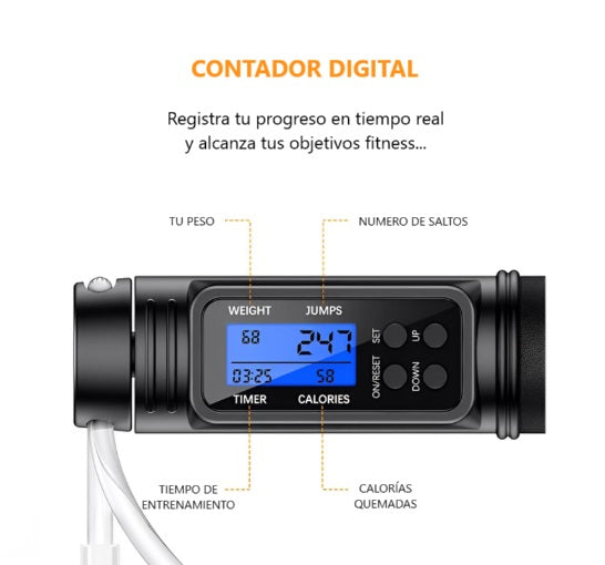 Cuerda de saltar con contador digital