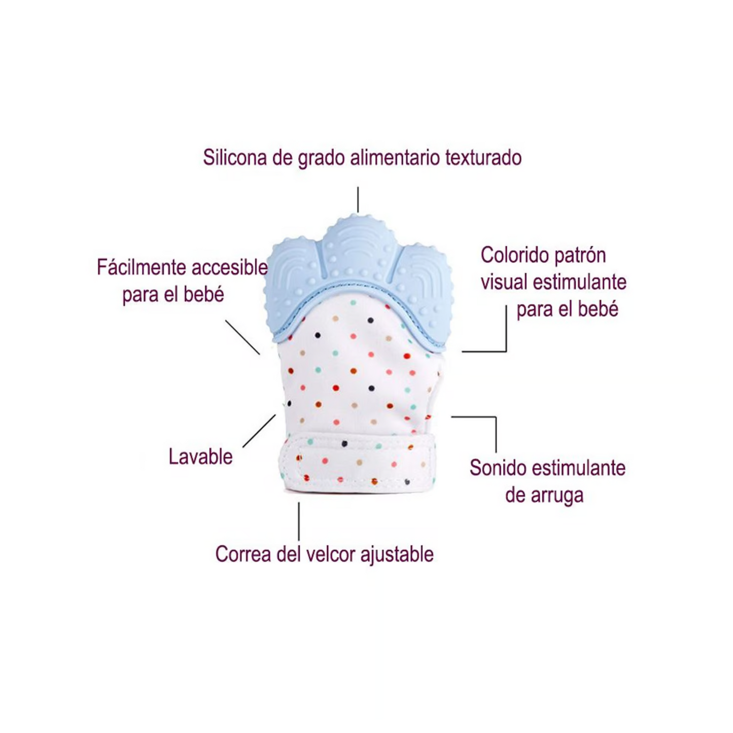 Guante mordedor de silicona para bebés