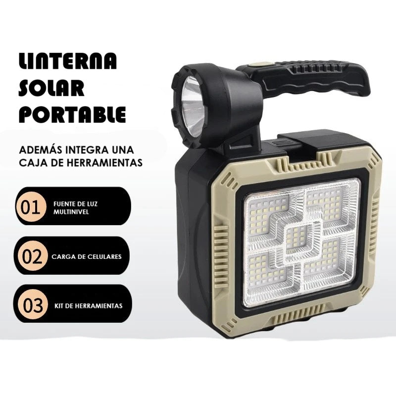 Linterna Solar Power Bank + Kit de herramientas