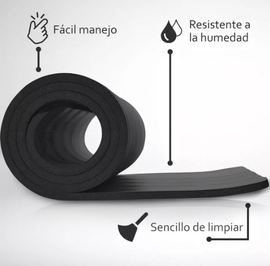 Mat Yoga Negra gruesa de 15mm
