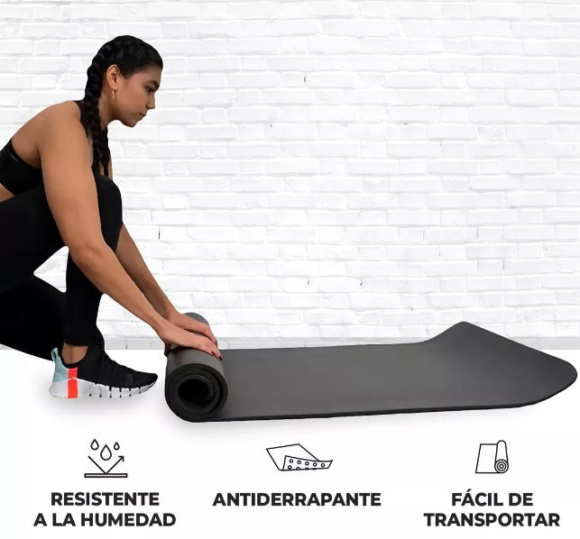 Mat Yoga Negra gruesa de 15mm