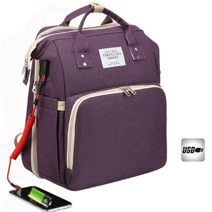 Mochila Maternal 3 en 1 Mudador y Cuna