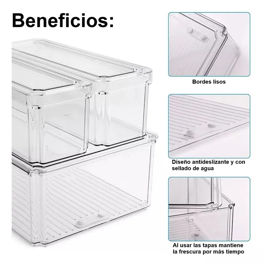 Set de 7 contenedores para refrigerador