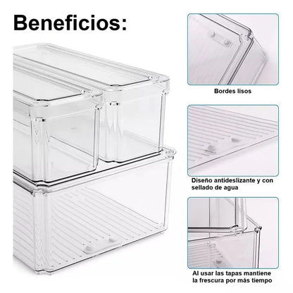 Set de 7 contenedores para refrigerador