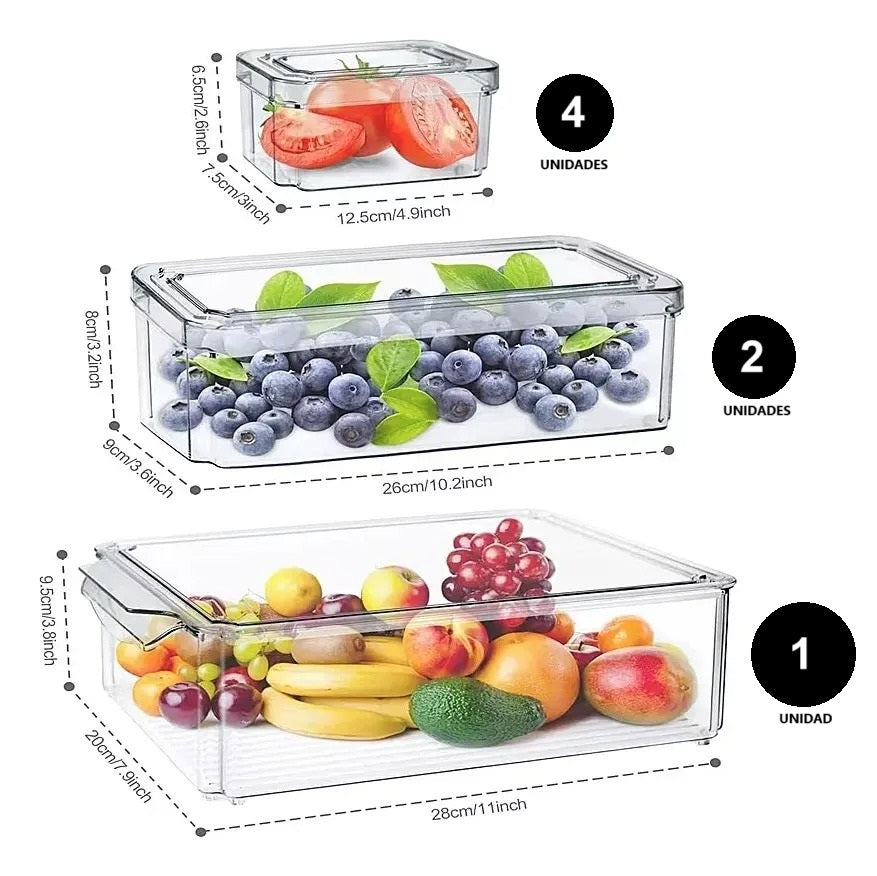 Set de 7 contenedores para refrigerador