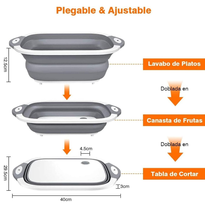 Tabla de Corte Expandible Multiuso 3 en 1