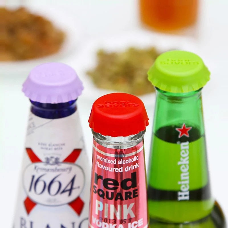 Set de 6 tapas de silicona para botellas