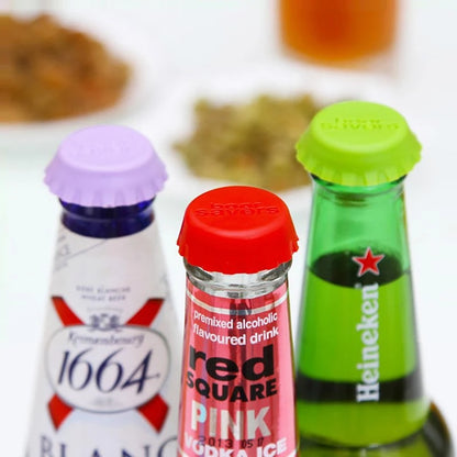 Set de 6 tapas de silicona para botellas