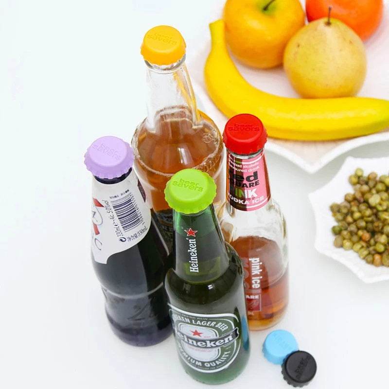 Set de 6 tapas de silicona para botellas