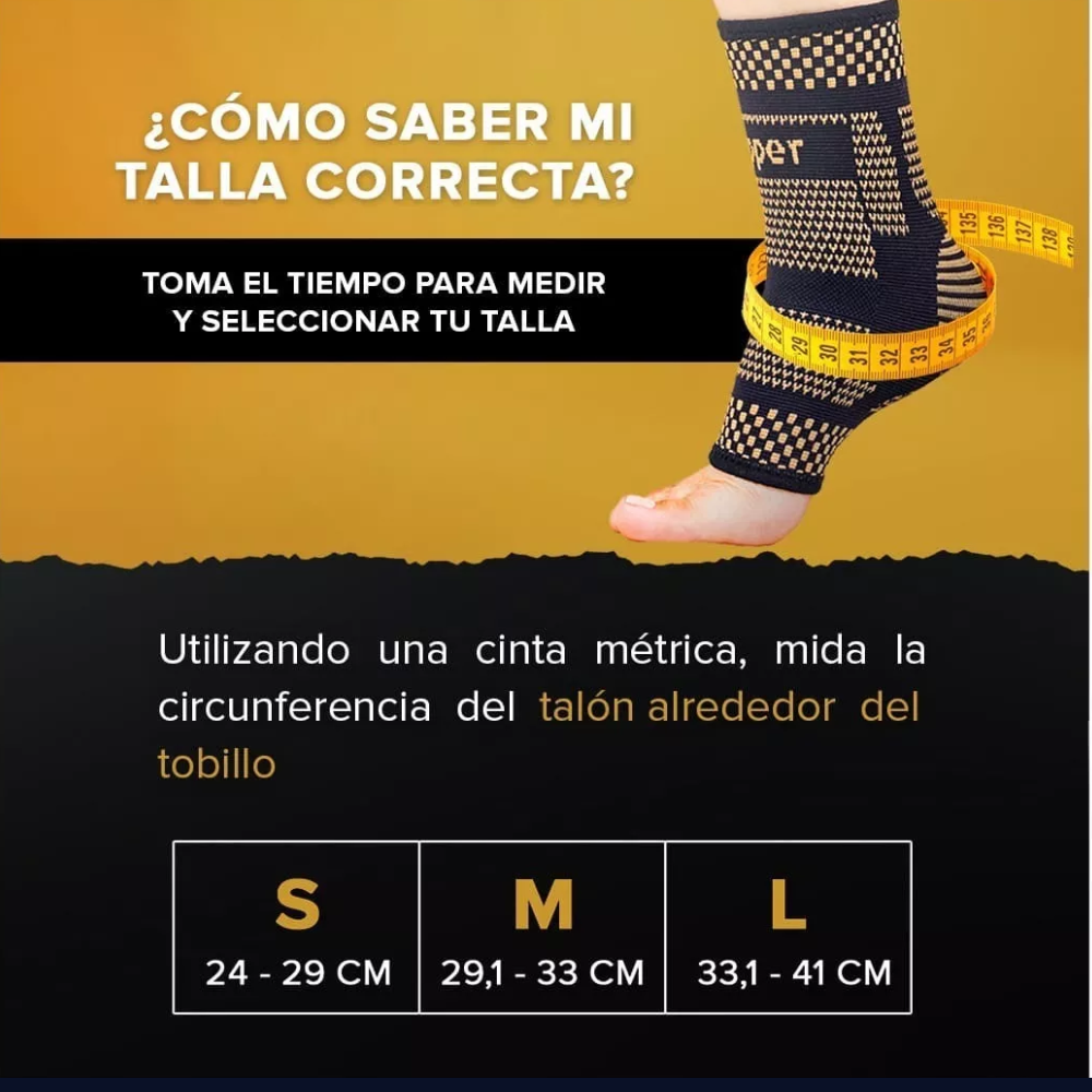 Tobillera de compresión con fibra de cobre