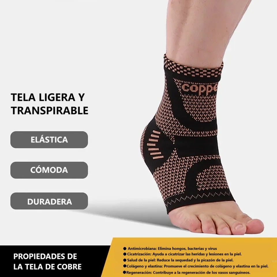 Tobillera de compresión con fibra de cobre