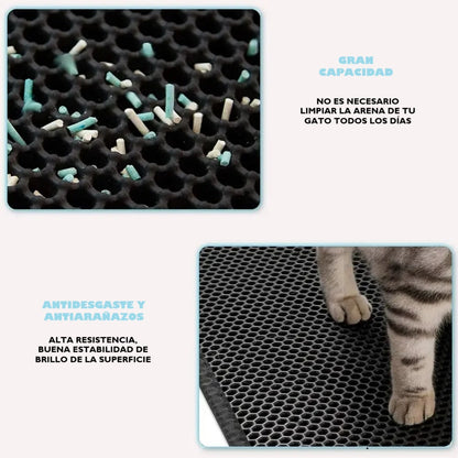 Alfombra atrapa arena de gatos
