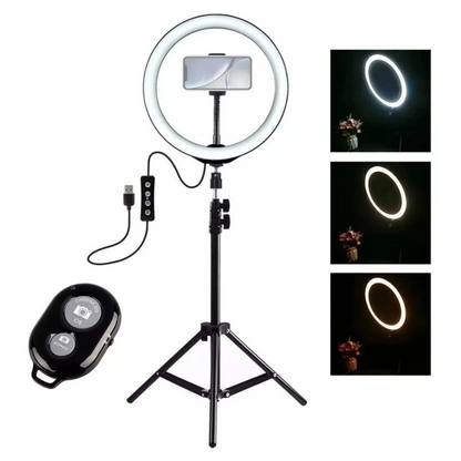 Aro de luz LED con trípode