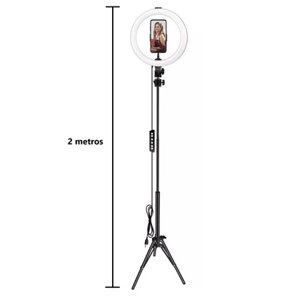Aro de luz LED con trípode