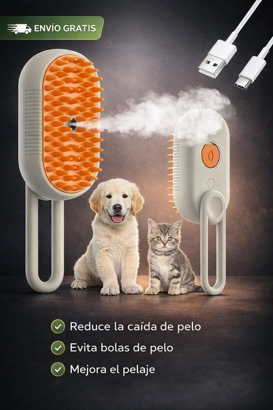 Cepillo Vapor 3 en 1. Todo Lo Que Necesitas Para Tu Mascota! 🐱🐶