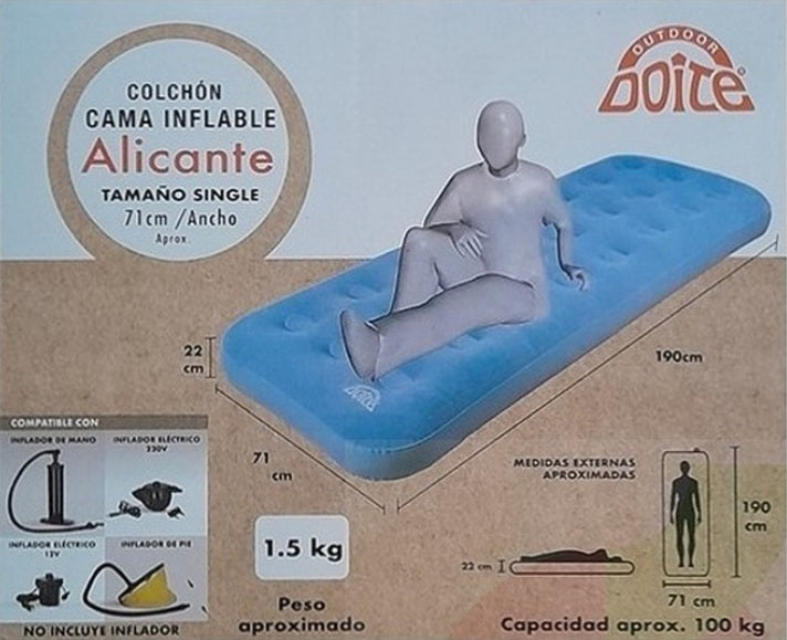 Colchón inflable DOITE 1 Plaza y 1/2