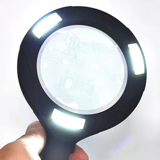 Lupa con luz LED para lectura