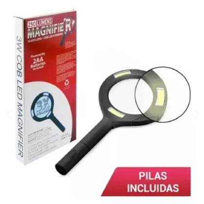 Lupa con luz LED para lectura