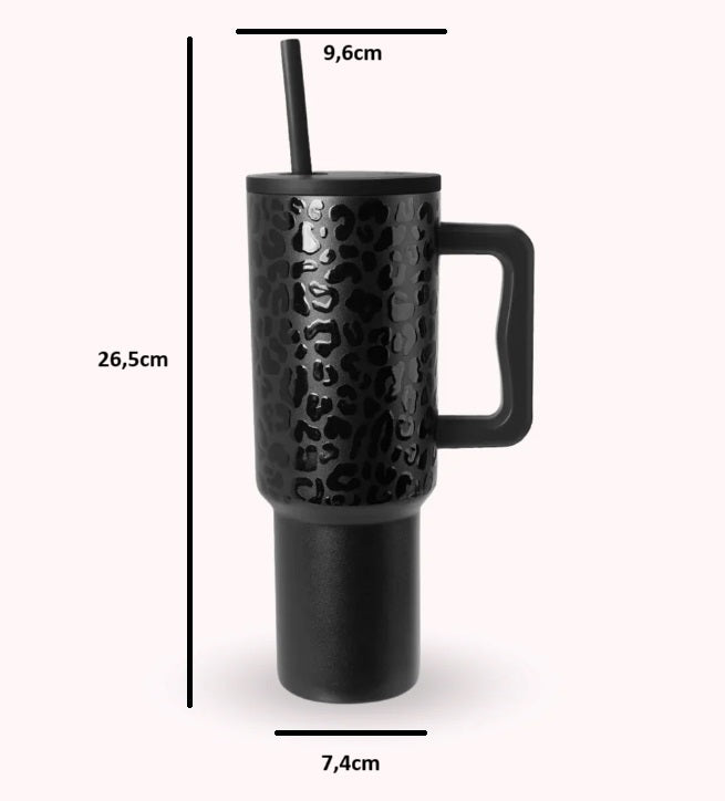 Vaso Térmico Animal Print Negro 1200ml